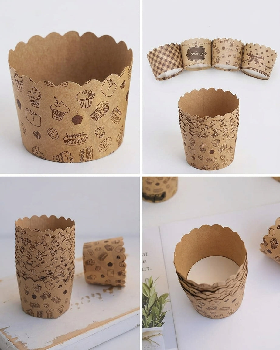 Brown Cupcake Liners Pack of 10 Pcs – Baking Cups for Cupcakes & Muffins