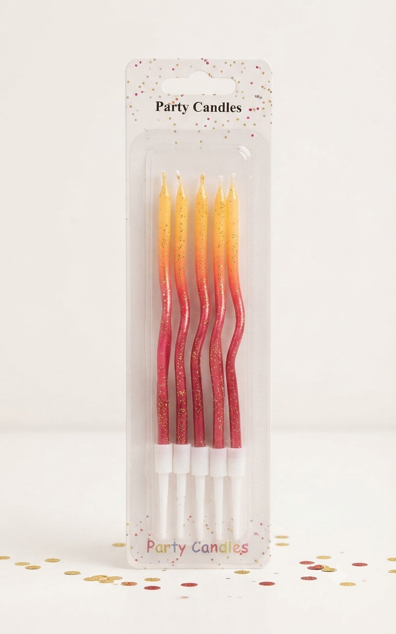 Elegant Curve Spiral Candles Set – Decorative Birthday & Cake Candles (Multi Colors Available)