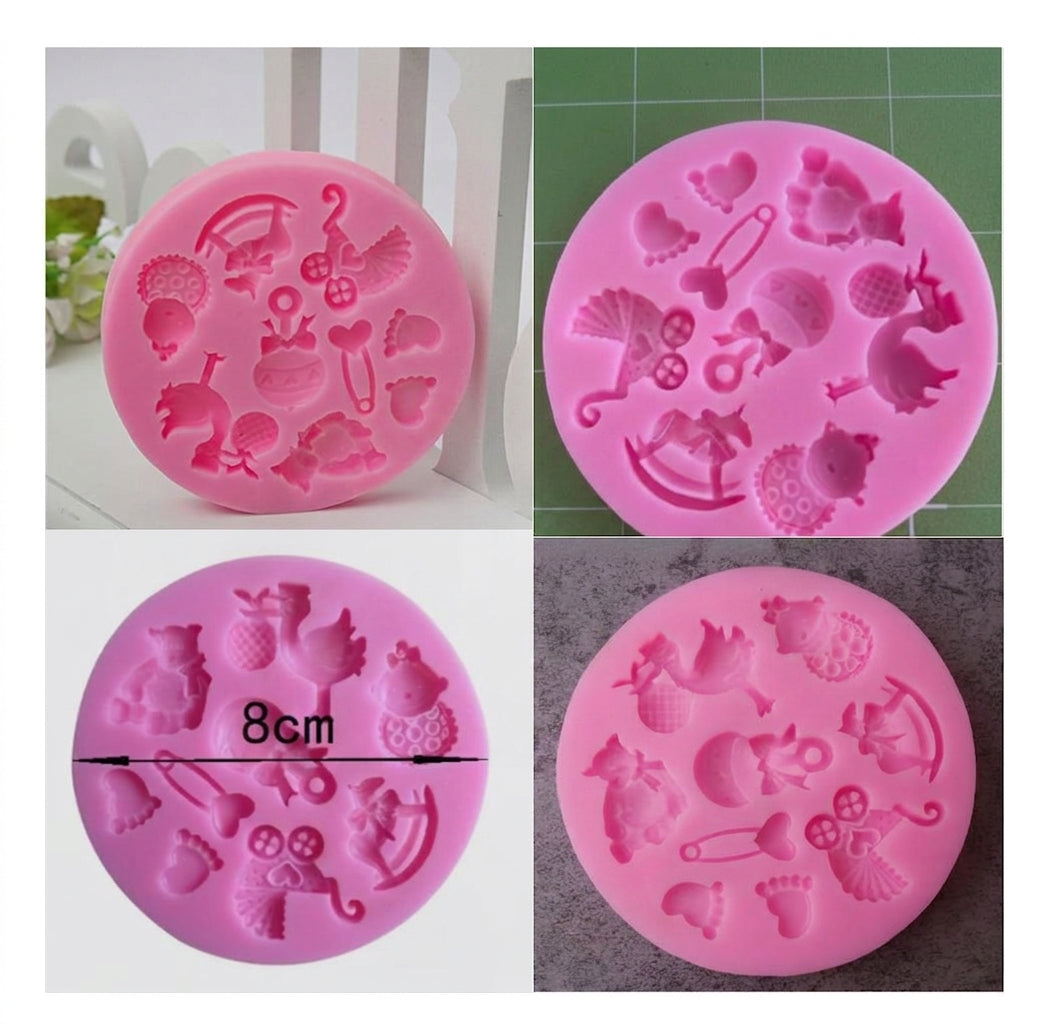 Baby Theme Silicone Mold Design 1 – Baby Shower Cake & Fondant Decoration MoldBaby Theme Silicone Mold Design 1 – Baby Shower Cake & Fondant Decoration Mold