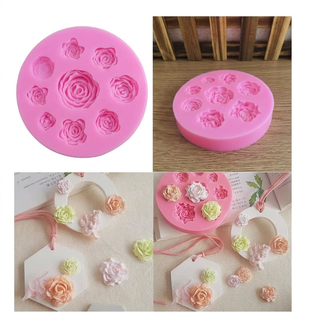 8 Cavity Rose Silicone Mold – Floral Chocolate, Fondant & Candy Mold