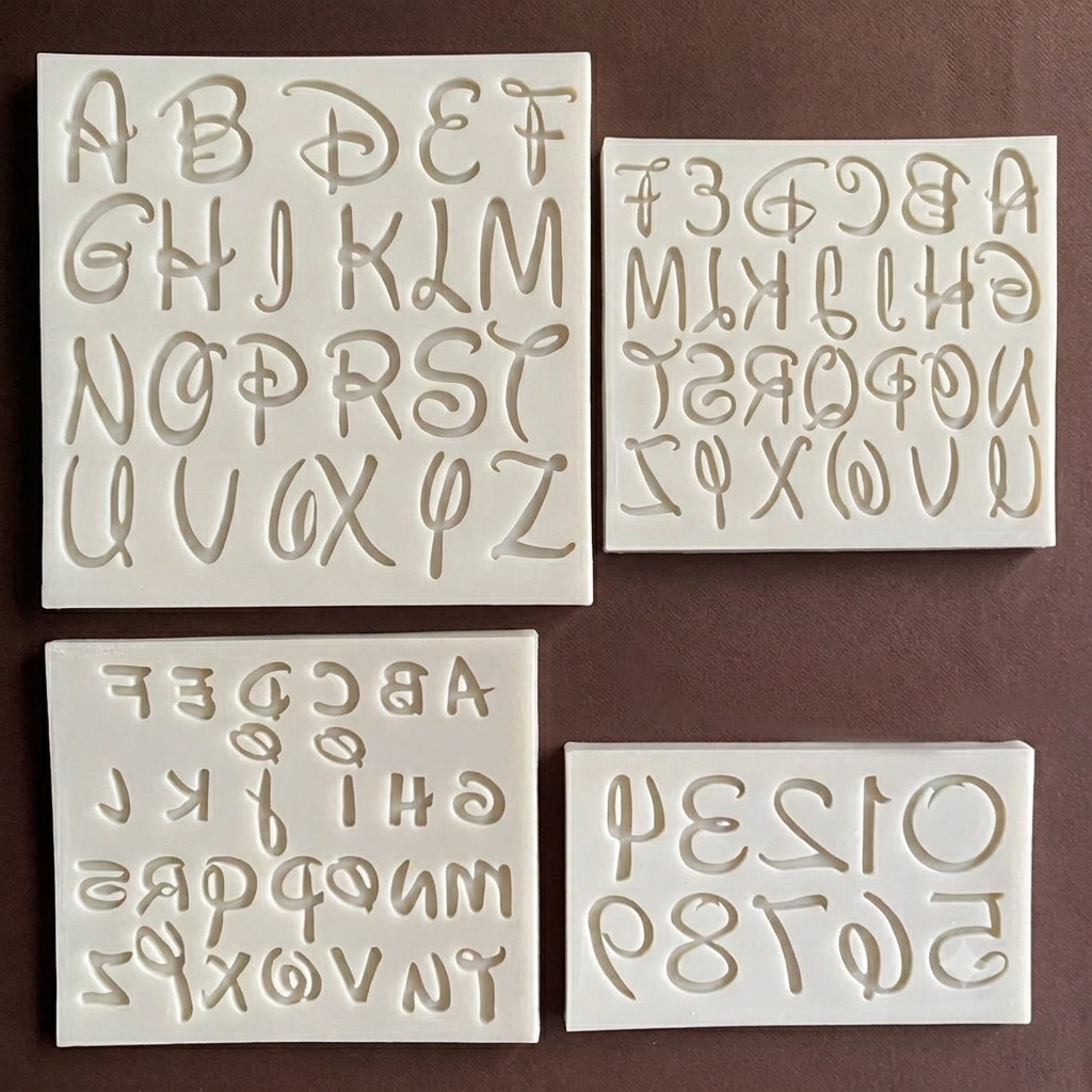 Alphabet & Numbers Silicone Mold Set (3 Pcs) | Fondant & Chocolate Cake Decorating Mold