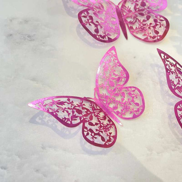 Pink Butterfly Pack Of 12 Pcs