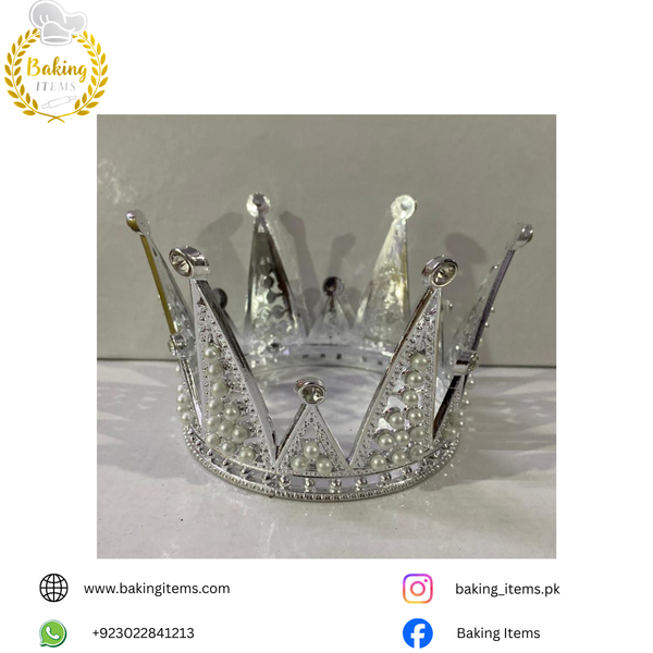 Silver Crown – Premium Cake Topper
