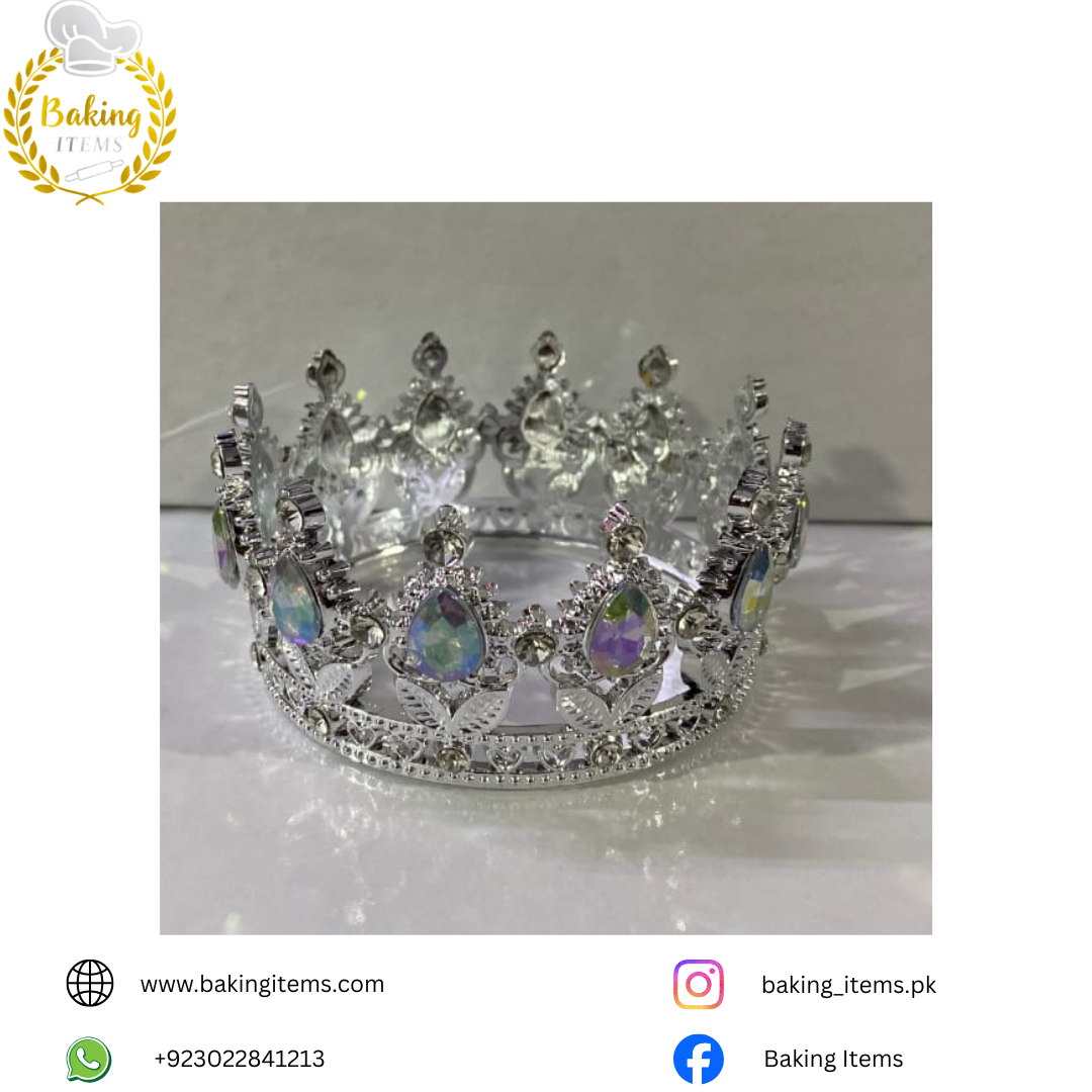 Silver Cake Crown – Elegant Cake Topper