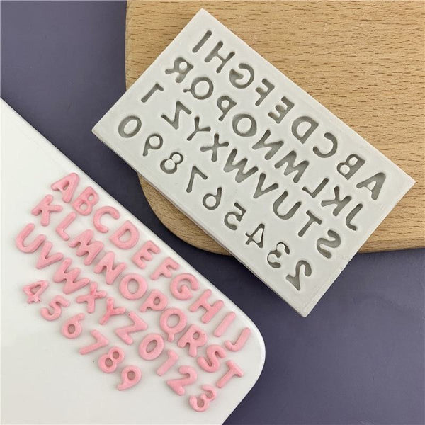Mini Alphabet & Number Silicone Mold | Fondant & Chocolate Letter Number Cake Decorating Mold