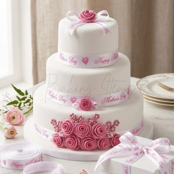 Mother’s Day Ribbon | Happy Mother’s Day Cake Ribbon for Decoration