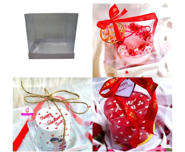 6x6x6 Full Transparent Cake Box | Clear Acrylic Cake Packaging Box for Bakery & Gifts