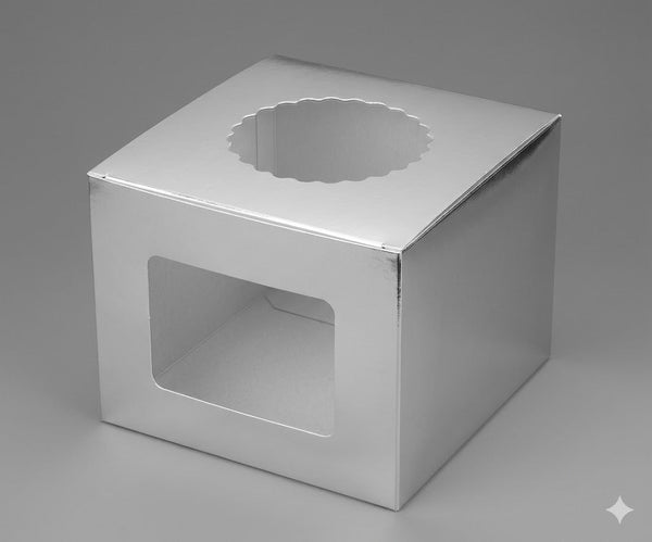 10x10x8 Inch Silver Cake Box