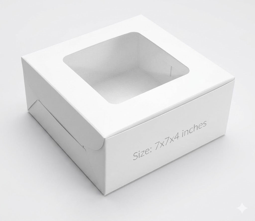 7x7x4 Inch White Cake Box