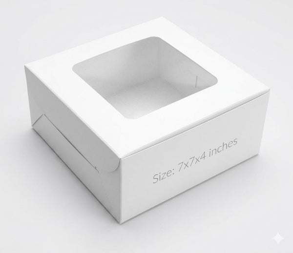 7x7x4 Inch White Cake Box