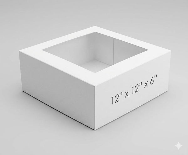 12x12x6 Inch White Cake Box