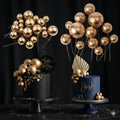 Golden Faux Ball Cake Toppers (20 Piece Pack) – Metallic Gold Cake Decoration Balls