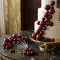 Maroon Faux Ball Cake Toppers (20-Piece Pack) – Elegant Deep Maroon Cake Decoration Balls