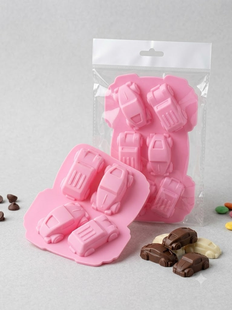 6 Cavity Cars Silicone Mold | Fondant & Chocolate Car Cake Decorating Mold
