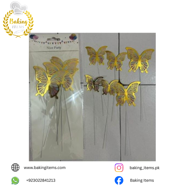 Multi Butterfly with Stick – Pack of 6 Pcs