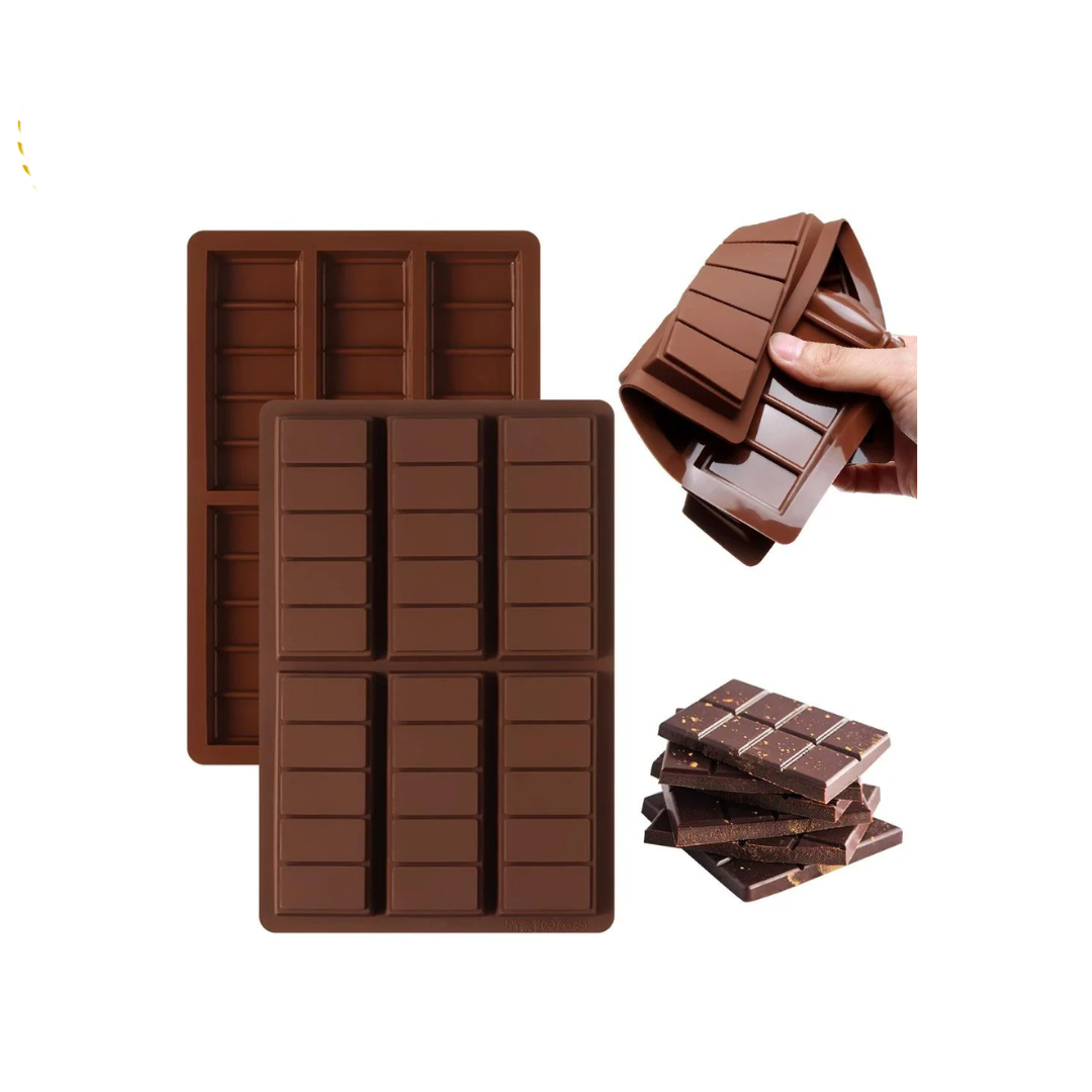 6 Cavity Chocolate Bar Silicone Mold – Chocolate & Dessert Making Mold