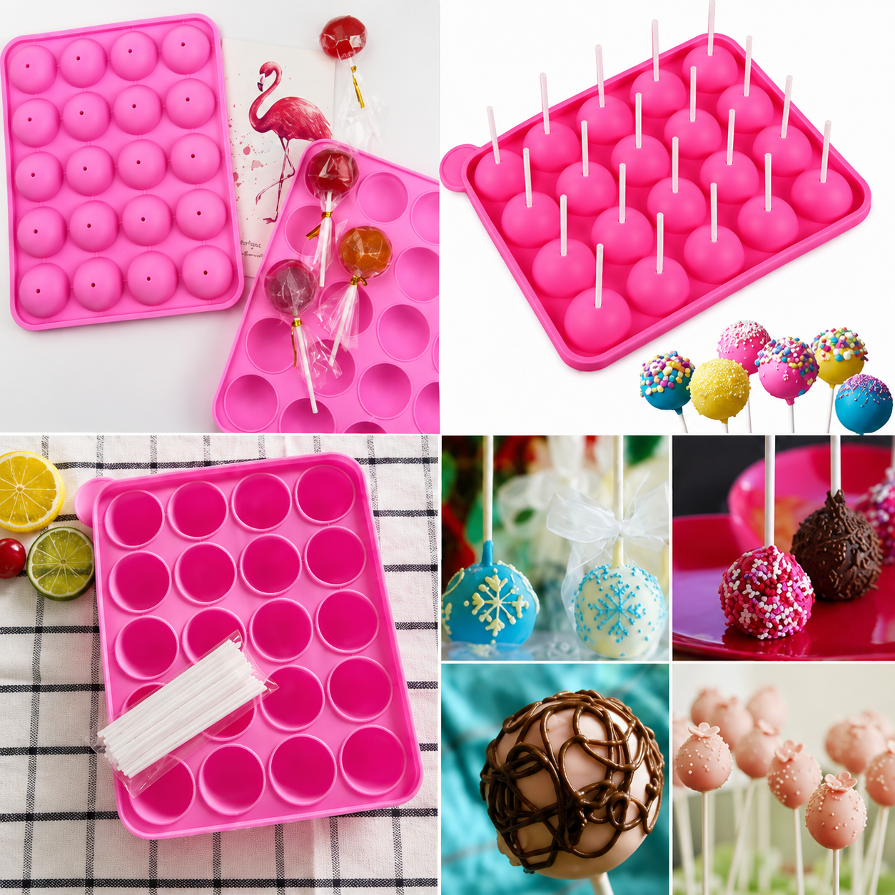 20 Cavity Lollipop Silicone Mold – Premium Lollipop, Candy & Chocolate Mold