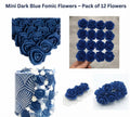 Mini Dark Blue Fomic Flowers – Pack of 12 Decorative Artificial Flowers for Cake Decorating & DIY Crafts