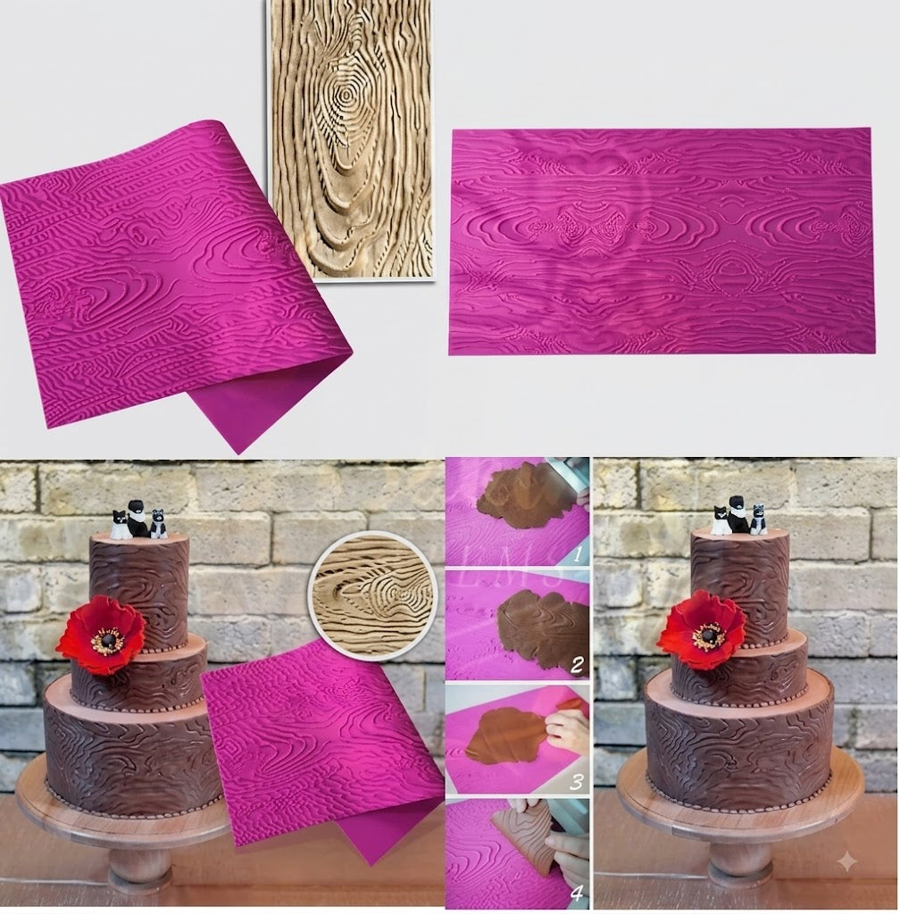 Wooden Pattern Silicone Lace Mat – Premium Wood Grain Cake Decorating & Fondant Mat