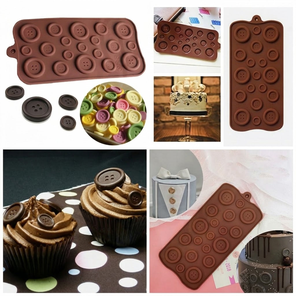 Button Chocolate Mold – Button-Shaped Chocolate Making Mould