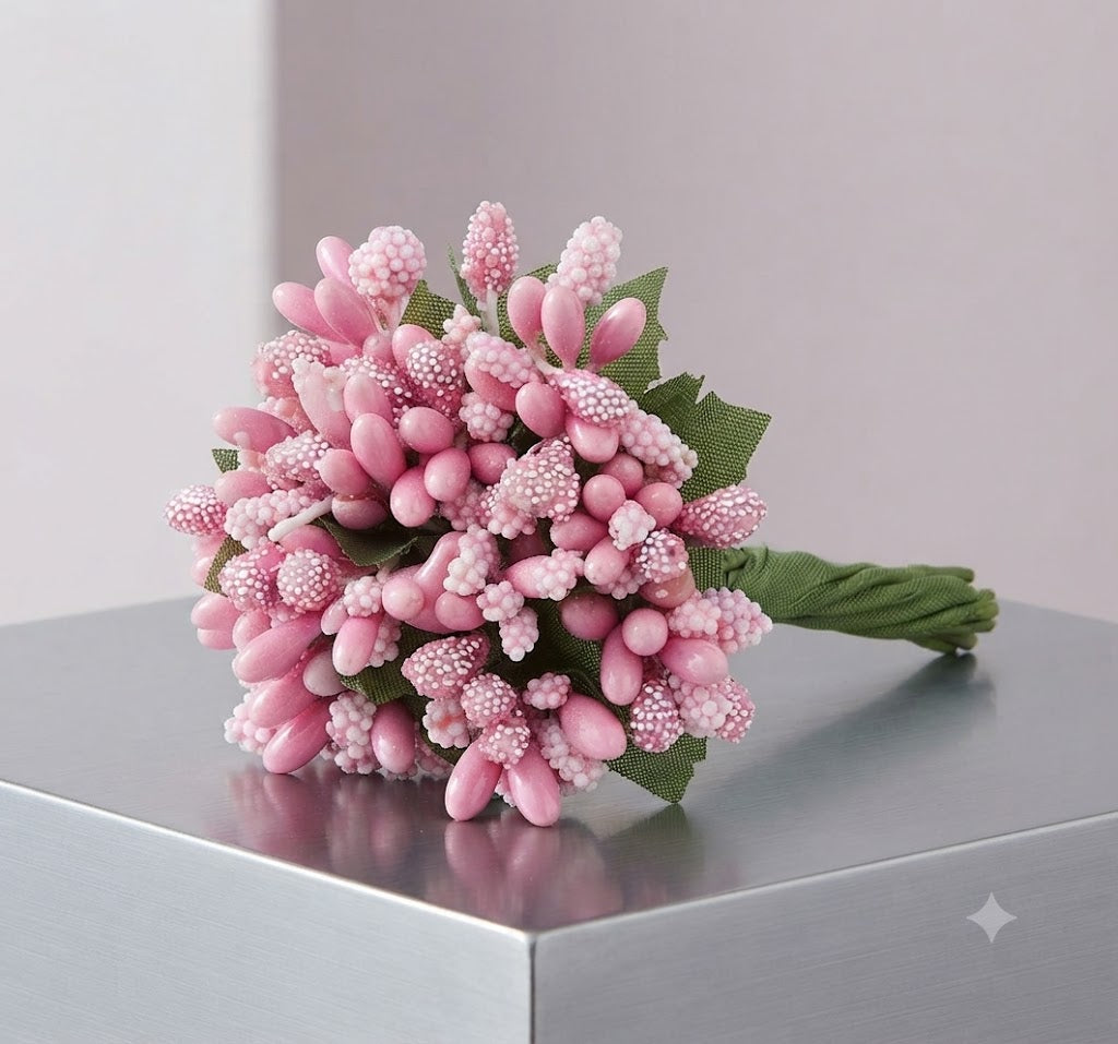 Light Pink Flower Stamens – Artificial Floral Stamens for Sugar Flowers, Cake Decorating & DIY Crafts