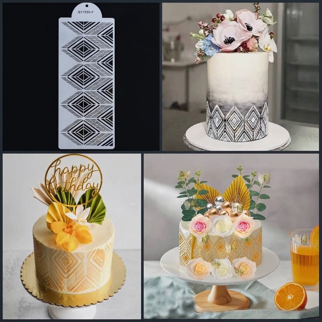 Bohemian Style Stencil – Decorative Cake & Fondant Stencil for Artistic Designs