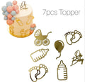 7 Pcs Oh Baby Acrylic Cake Topper Set – Premium Baby Shower Cake Decorations