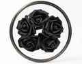 Black Fomic Flowers – Pack of 5 Decorative Artificial Flowers for Cake Decorating & DIY Crafts