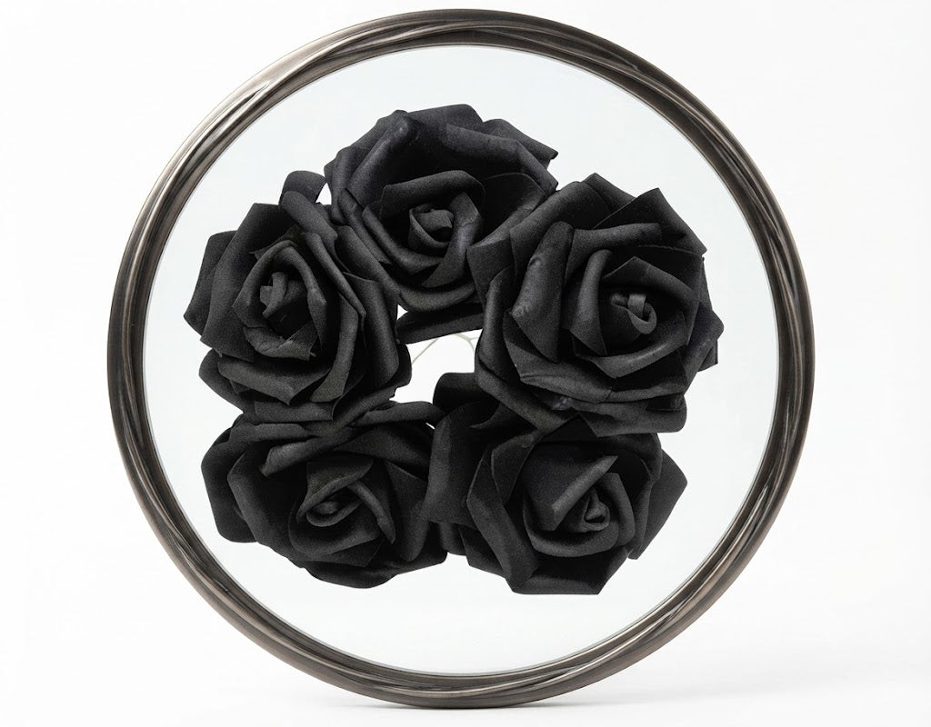 Black Fomic Flowers – Pack of 5 Decorative Artificial Flowers for Cake Decorating & DIY Crafts