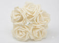 Off-White Fomic Flowers – Pack of 5 Decorative Artificial Flowers for Cake Decorating & DIY Crafts