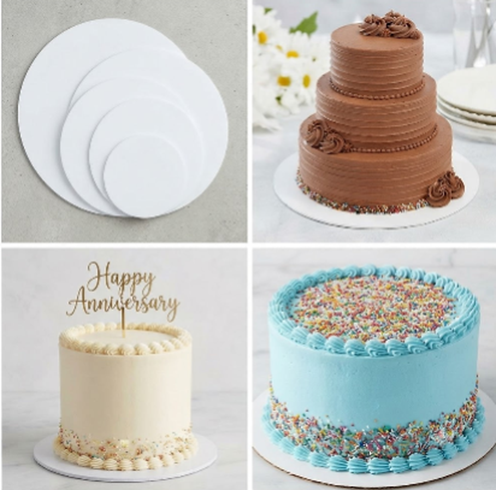 10 Inch Round White Cake Base Board – Premium Heavy Duty Cake Drum for Cake Display & Decoration