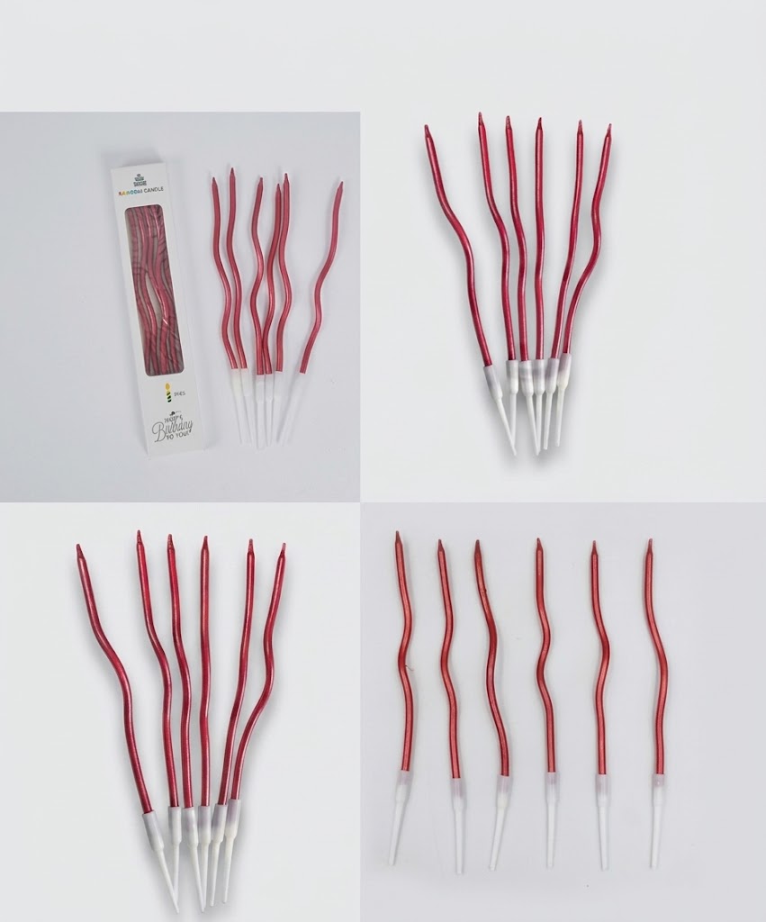 Red Curve Candles – Decorative Birthday & Party Cake Candles