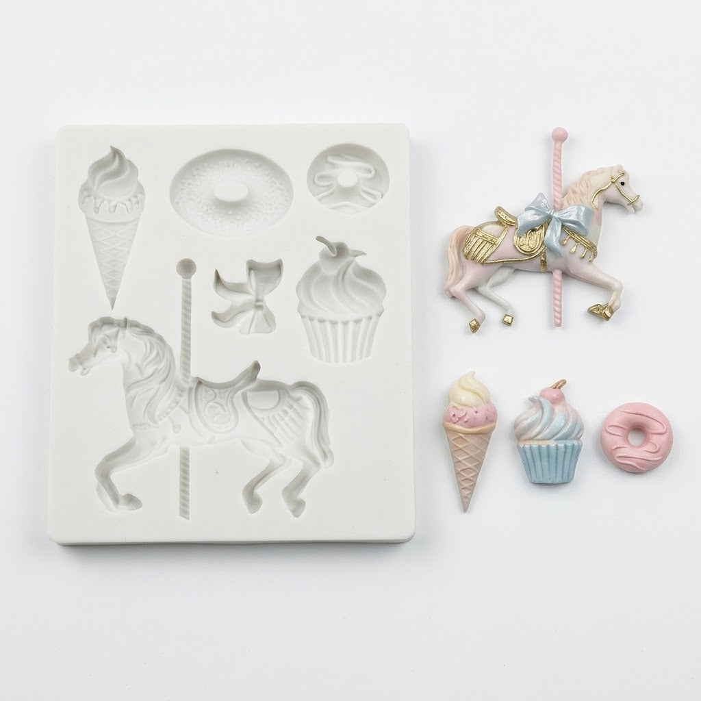 Carousel Horse Silicone Mold – Premium Carousel Horse Chocolate & Cake Decoration Mold