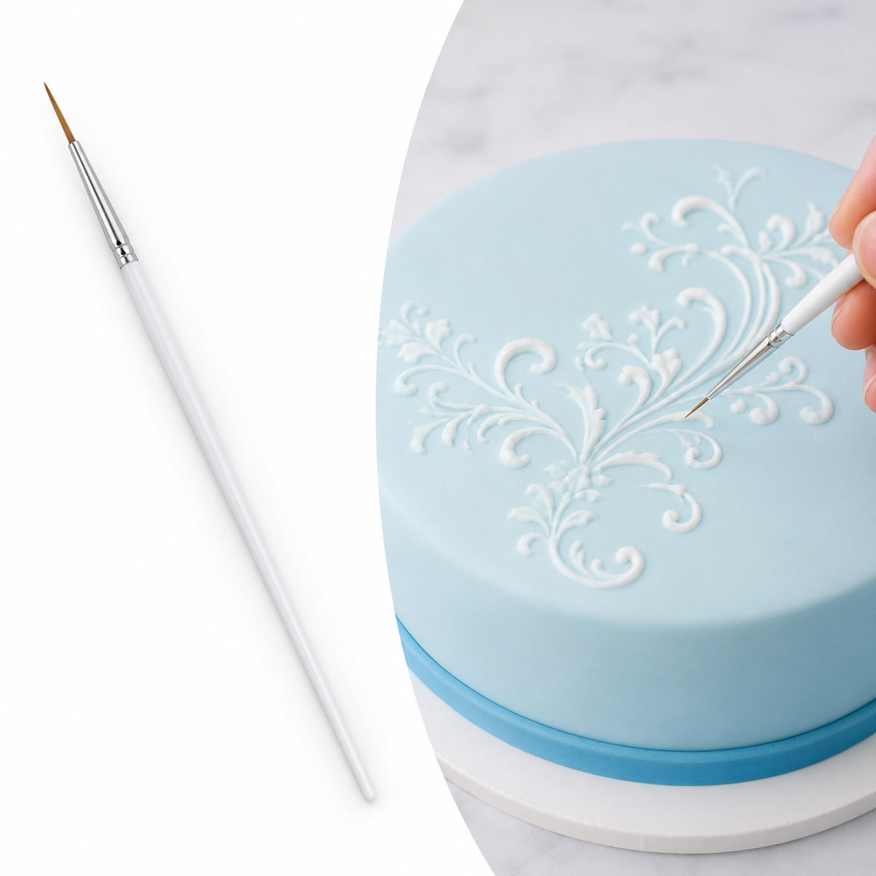 Paint Brush Size 0 – Fine Detail Brush for Cake Decorating, Edible Painting & Art Crafts