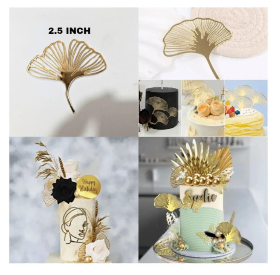 5 Pcs Acrylic Palm Leaf Cake Tags for Cake Decorating – Premium Tropical Cake Decorations