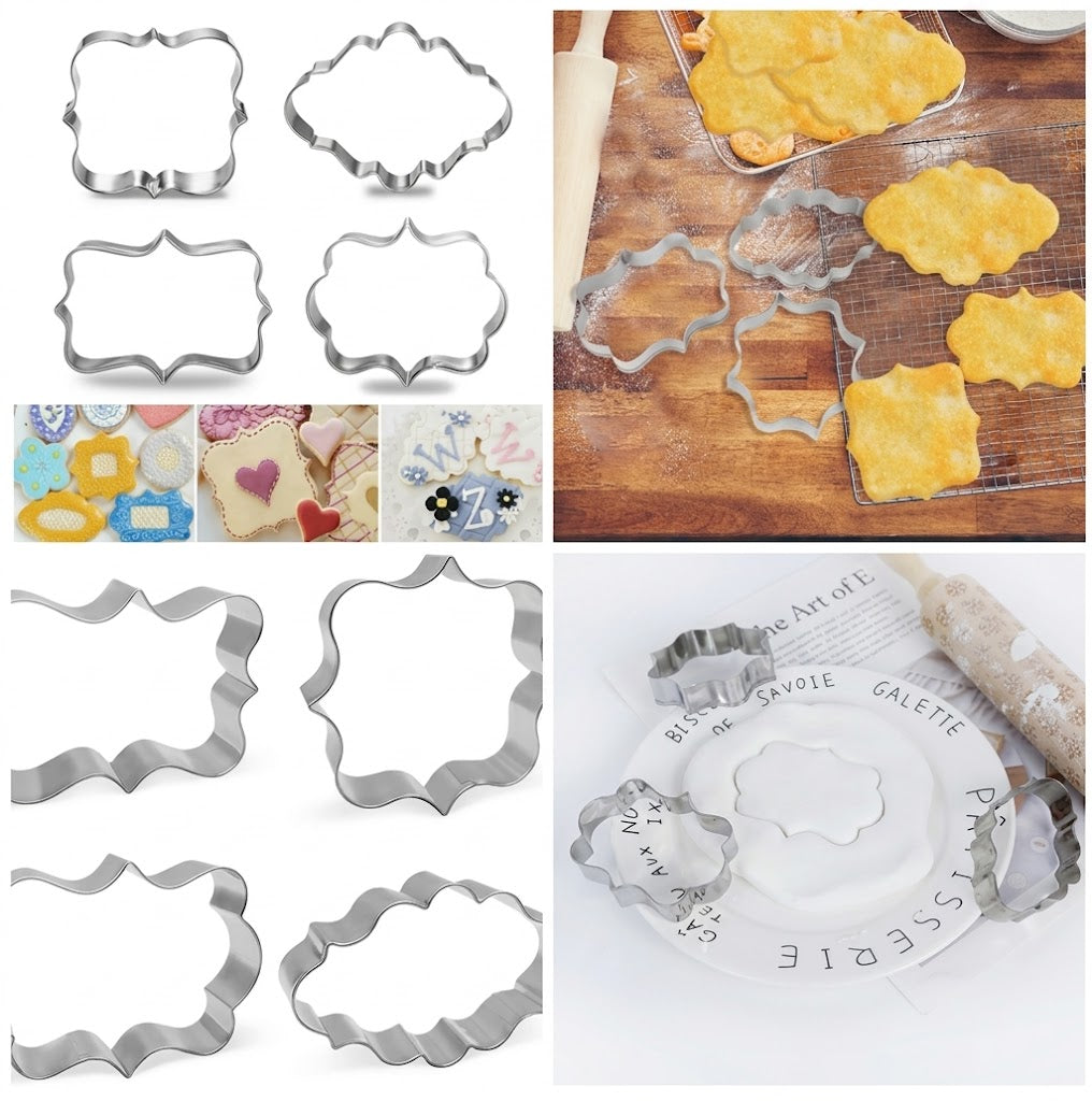 4 Pcs Steel Frame Cutters – Fondant & Cookie Decorating Set