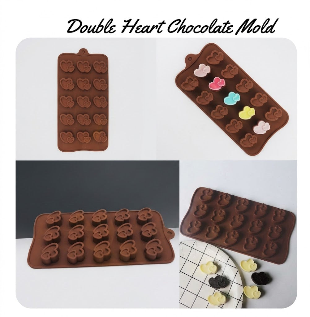 Double Heart Chocolate Mold – Heart-Shaped Chocolate Making Mould