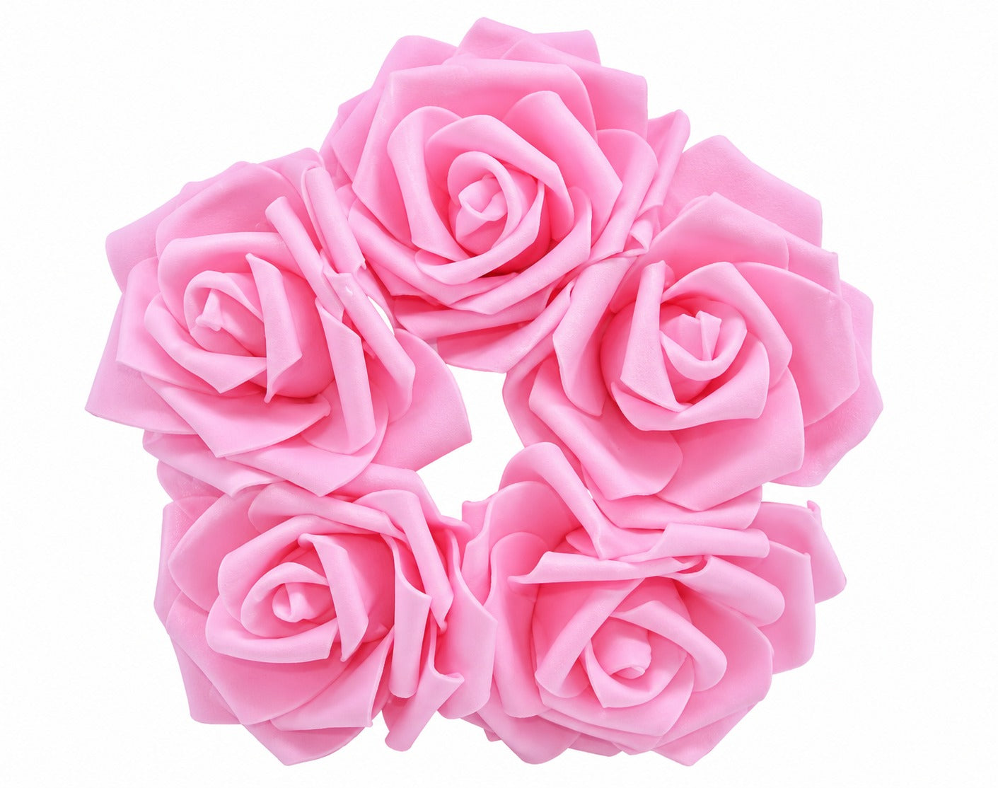 Pink Fomic Flowers – Pack of 5 Decorative Artificial Flowers for Cake Decorating & DIY Crafts