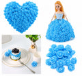 Mini Light Blue Fomic Flowers – Pack of 12 for Cake Decorating & DIY Crafts