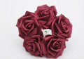 Burgundy Fomic Flowers – Pack of 5 Decorative Artificial Flowers for Cake Decorating & DIY Crafts