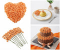 Mini Orange Fomic Flowers – Pack of 12 Decorative Artificial Flowers for Cake Decorating & DIY Crafts