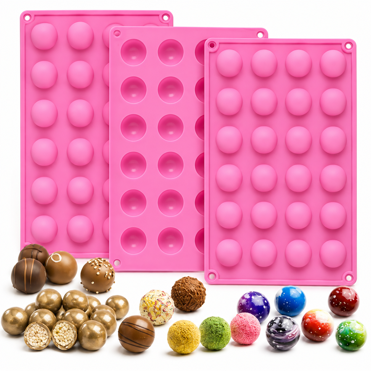 24 Cavity Bomb Silicone Mold – Premium Chocolate Bomb & Dessert Mold