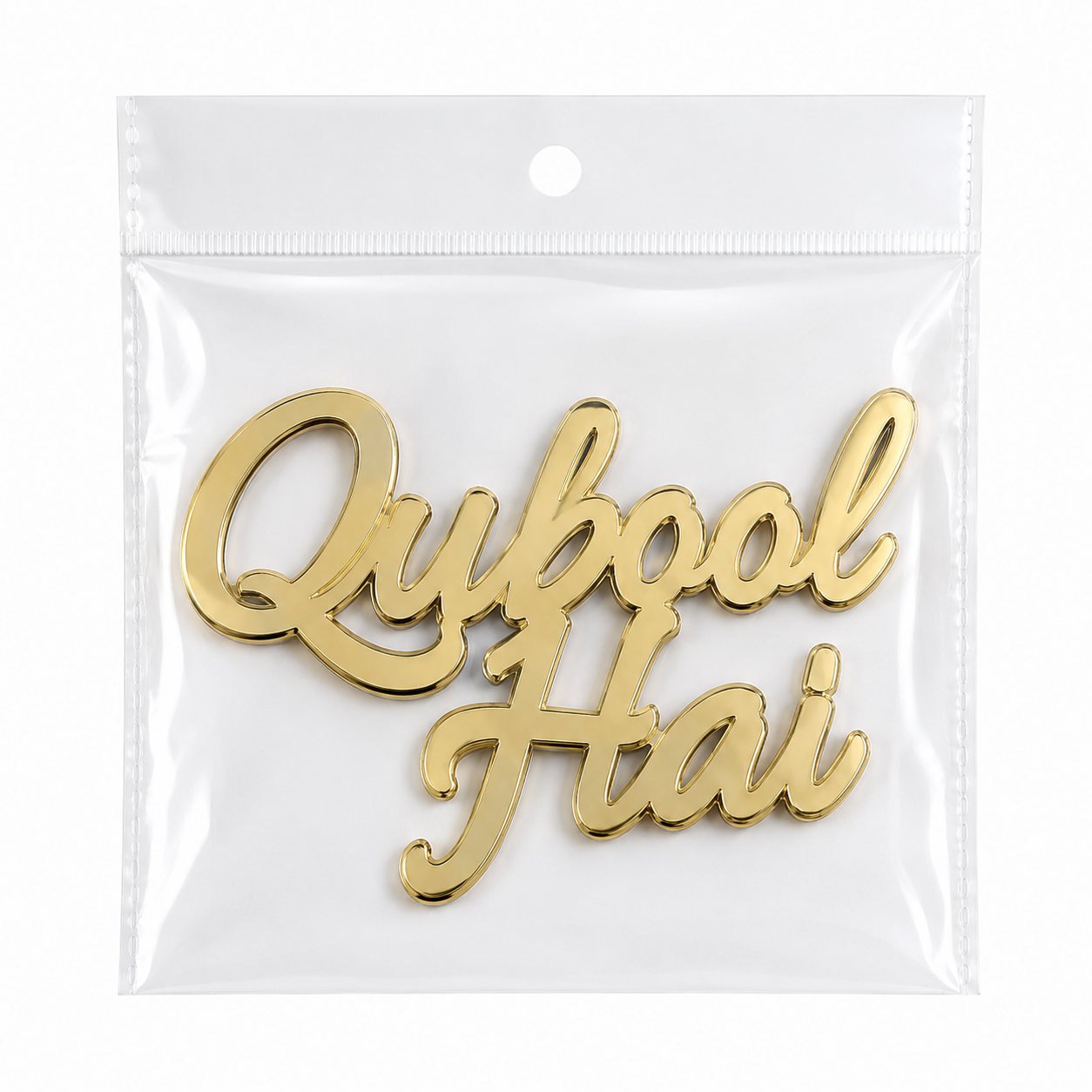 5 Pcs Qabool Hai English Acrylic Cake Tags for Cake Decorating – Premium Nikkah & Wedding Cake Decorations