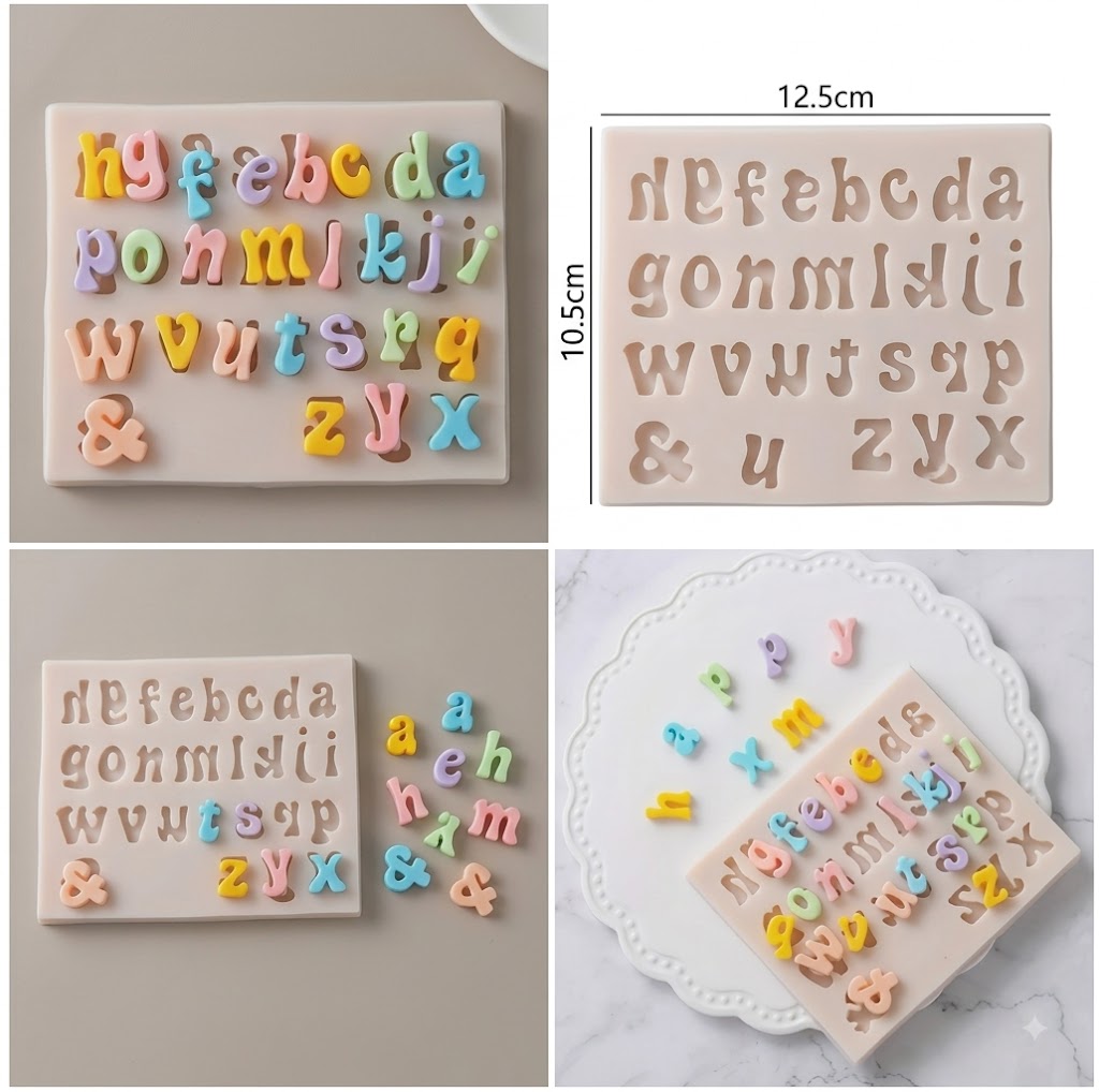 Small Alphabet Silicone Mold – Premium Small Letter Chocolate & Cake Decoration Mold