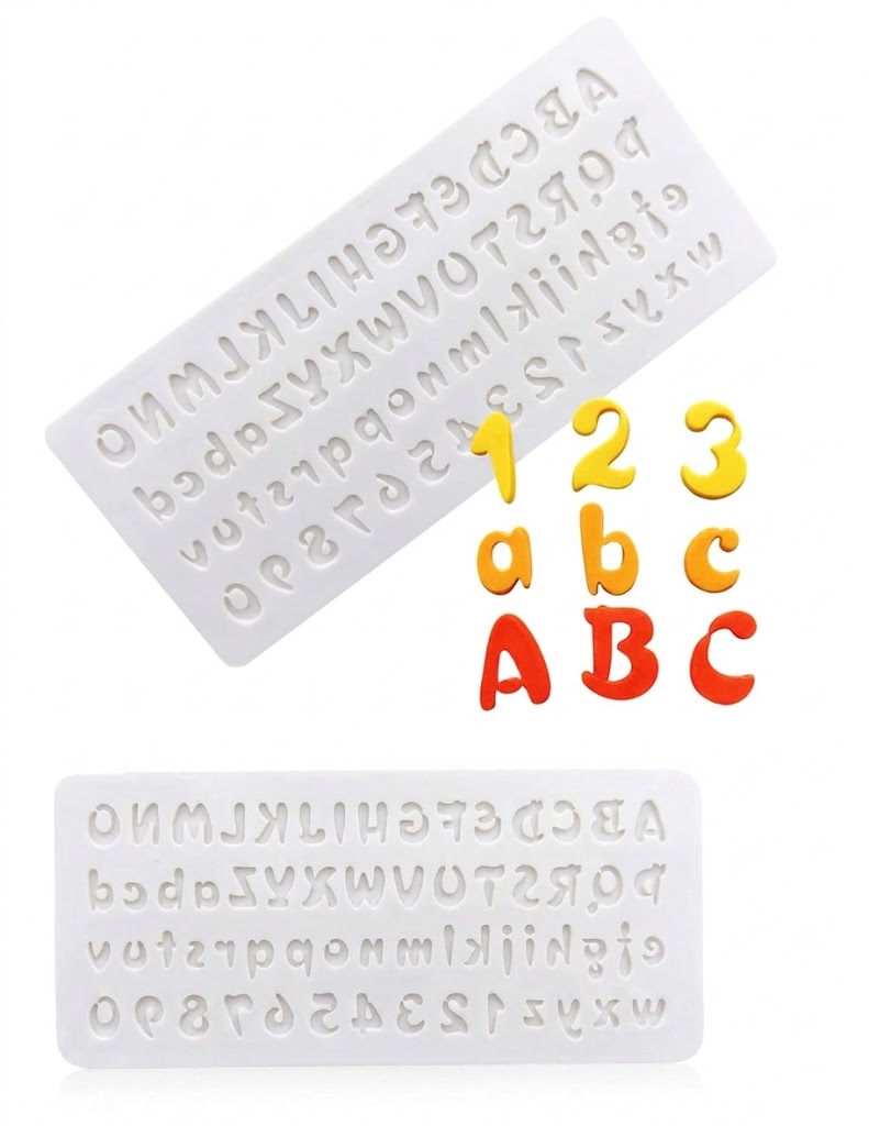 Mini Alphabet & Number Silicone Mold – Premium Letter & Number Chocolate & Cake Decoration Mold