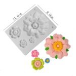 4 Cavity Flowers Silicone Mold