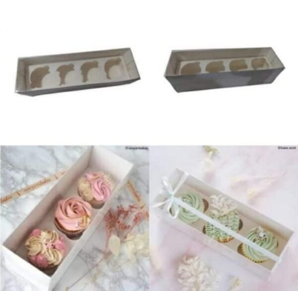 4 Cupcakes Long Box