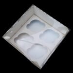 4 Cupcakes Transparent Lid Box