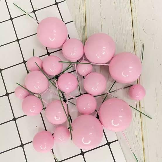 Pink Faux Balls Pack Of 20 Pcs