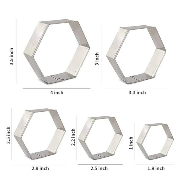 5 Pcs Steel Hexagon Shape Cutter